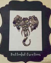 Select from a wide variety of 460 elephant wall art designs. Silver Elephant Head Decor Vintage Button Wall Decor Elephant Button Art Button Crafts Diy Holiday Gifts