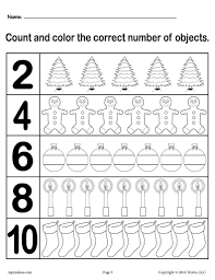 Christmas Themed Count And Color Worksheets 3 Printable Versions Counting Worksheets Christmas Worksheets Kindergarten Worksheets