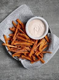 The crisp, sweet fries come with all kinds of dipping sauces, but i love the combination of sweet potato with spicy chipotle lime. Baked Sweet Potato Fries W Spicy Ranch Dip The Merrythought