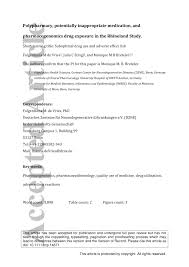 PDF) Polypharmacy, potentially inappropriate medication and  pharmacogenomics drug exposure in the Rhineland Study