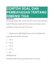Maybe you would like to learn more about one of these? Doc Contoh Soal Dan Pembahasan Tentang Dimensi Tiga Sabna Salsabillah Academia Edu