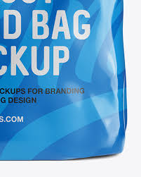 Glossy Food Bag Mockup Front View In Bag Sack Mockups On Yellow Images Object Mockups