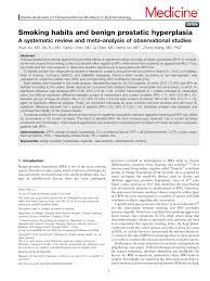 Pdf Smoking Habits And Benign Prostatic Hyperplasia A Systematic Review And Meta Analysis Of Observational Studies