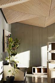 Assemble Studio Features Geometric Origami Ceiling False Ceiling Design Architecture Ceiling Interior Architecture