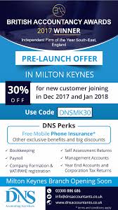 Dns Accountants Pre Launch Offer For New Office In Milton Keynes Great Offers On Bookkeeping Payroll Year End Accounting Services Accounting Bookkeeping