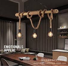 Fumimid American Country Living Room Edison Vintage Industrial Chandelier Rope Woven Bamboo Chandelier The Lampen Wohnzimmer Retro Lampe Landliches Wohnzimmer