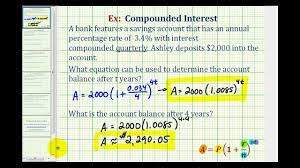 Ex 1 Compounded Interest Formula Quarterly Youtube