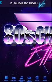 80 S Style Text Mockups V2 Photoshop Text Text 80s Fashion
