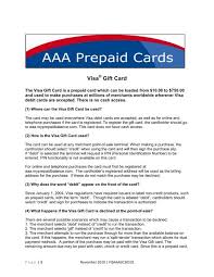Many visa gift cards are activated automatically upon purchase and may be used immediately. Visa Gift Card Aaa Com