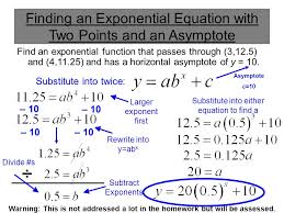Determine the horizontal asymptote of the graph. Finding An Exponential Equation With Two Points And An Asymptote Ppt Download