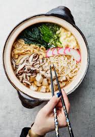 Nabeyaki Udon Soup With Chicken Spinach And Mushrooms Recipe Recipes Food Udon Soup