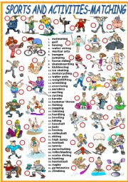 Airsoft — a skirmish sport in which participants eliminate opponents by hitting them with spherical c sports. Sports And Activities Matching Exercise B W Version Included Esl Worksheet By Katiana