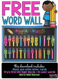 Free Word Wall Word Wall Kindergarten Kindergarten Classroom Decor Word Wall