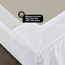 Traditional Gathered Bed Skirt Dust Ruffle Microfiber With 14” Drop -  Legacy Decor