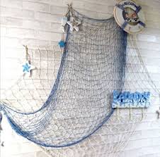 Decorative Nautical Fish Netting Fishing Net Display Seaside Beach Decoration Mediterranean Decor Mediterranean Interior Design Modern Mediterranean Homes