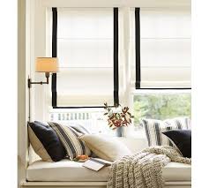Black And White Roman Shades Grosgrain Ribbon Cordless Roman Shade Pottery Barn Cordless Roman Shades Home Roman Shades