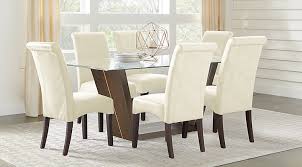 White dining room chairs set of 2, modern accent kitchen chairs with faux leather soft padded back in checkered pattern and chrome legs,comfortable side chair for indoor use:living room waiting room. Beige Brown White Dining Room Furniture Ideas Decor