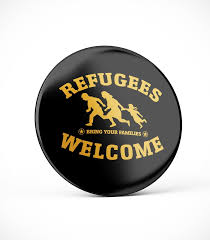 Kreuzberg pavillion, berlin, december 'refugees welcome' is a participatory performance project made with and for refugees people in berlin. Refugees Welcome Button No Borders Shop
