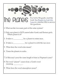By comparison, venus has an atmosphere that is high in ammonia and other caustic gases; Solar Systemksheets 3rd Grade Photo Ideas Planets Outer Space Unit For Intermediate Learners 6th Wkst Jaimie Bleck