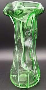 Hand Blown Art Glass Vase Green
