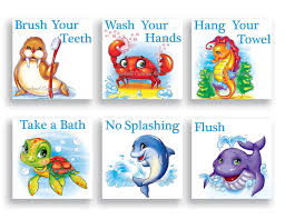 Kids Bathroom Wall Art Under The Sea Bathroom Decor Children Etsy Kids Bathroom Wall Art Kids Bathroom Wall Kids Bathroom Sign
