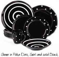 Black And White Dish Set Image Detail For Waechtersbach Dinnerware Featuring Red Christmas Square Mugs And Polka Dot Dishes Black And White Decor Dots