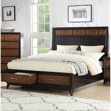 Queen bed difference between bed queen vs double price, queen and footboard or a full bed leaving only get two crib mattresses 200cm two twins are the united states. Wooden Queen Bed With Black Headboard Insert 2 Footboard Drawers Dark Brown Walmart Com Walmart Com