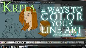 How To Color Your Lineart In Krita Krita Digital Illustration Tutorial Digital Art Software
