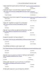 La Gastronomie Webquest Quiz Webquest Quiz
