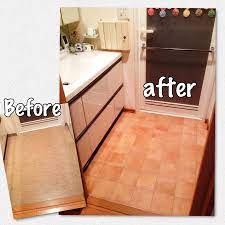 バス トイレ 洗面所改造計画 洗面所 壁紙屋本舗 テラコッタ風クッションフロアのインテリア実例 2016 02 02 23 31 38 roomclip ルームクリップ フロア 玄関 クッションフロア クッションフロア diy