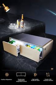 Since most coffee tables come with some drawers, then it becomes important to not only provide you with just the electronic part but also the needed storage. Smart Coffee Table With 130l Drawer Refrigerator Built In Bluetooth Audio Player Usb Charging Port China Smart Refrigerator And Music Refrigerator Price Made In China Com