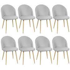 Shop for your living room today during our labor day sale going on now! Lot De 8 Chaises De Salle A Manger En Tissue Gris Claire Style Scandinave Pieds Bois Hetre Massif 49 51 83cm Cdiscount Maison