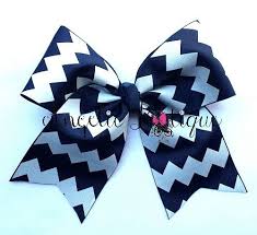 Navy Blue With White Chevron Glitter Cheer Bow Glitter Cheer Bow Cheer Bows Bows