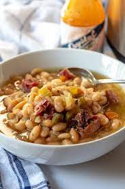 Add 4 cups chicken broth and 4 cups water, bring to a boil, reduce heat and simmer 1 ½ to 2 hours or until beans are tender. Instant Pot Ham And White Bean Soup No Presoaking Dry Beans