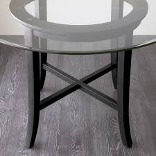 Halo Ebony Round Dining Table With 42 Glass Top Crate And Barrel Round Dining Table Dining Table Dining Table In Kitchen