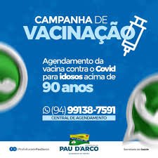 Segundo a prefeitura, gestantes e puérperas poderão marcar aplicação. Agendamento Da Vacina Contra Covid 19 Para Idosos Acima De 90 Anos Prefeitura Municipal De Pau D Arco Gestao 2021 2024