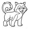 Puppy for christmas coloring page for preschoolers. 1