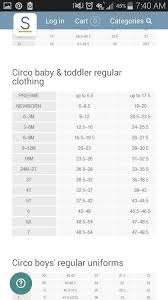 Circo Brand Baby Clothes Sizing Chart From Website Babies