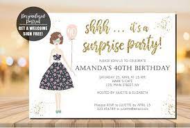 Birthday Party Invitation With Your Portrait Personalized Etsy Birthday Party Invitations Personalized Invitations Party Card