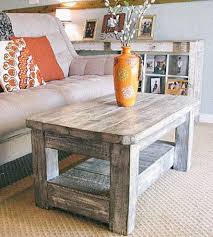 Generally the rule is that your coffee table should be the same height as your couch's seat (give or take one to two inches, but not any lower). Weathered Gray Coffee Table Coffee Table Reclaimed Wood Coffee Table Coffee Table Wood
