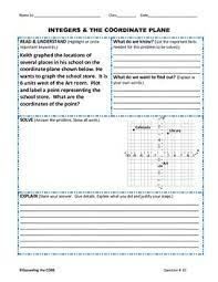 Integers The Coordinate Plane Word Problems With Graphic Organizer Word Problems Coordinate Plane Integers