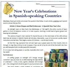 El Ano Nuevo New Year S In Spanish Speaking Countries Reading Substitute Plan