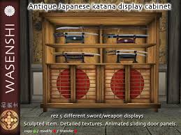 Kaka rectangular commercial pvc kitchen cabinet. Second Life Marketplace Antique Japanese Katana Display Cabinet