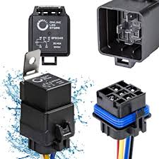Below are some examples of basic 12 volt dc car relays. Amazon Com Online Led Store 1 Pack 5 Pin 12v Bosch Style Waterproof Relay Kit Harness Socket 12 Awg Hot Wires Spdt 30 40 Amp 12 Volt Automotive Marine Relays For Boats Auto Fan Cars Automotive