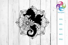 Download Mandala With Sea Horse Svg Cut File Crella