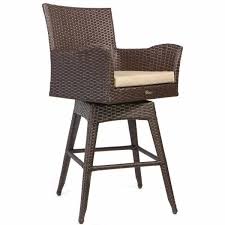 Barton Rattan Crawford Swivel Wicker Outdoor Bar Stool Patio Set With Sunbrella Ivory Cushions 2 Pack 9 In 2020 Bar Stool Chairs Wicker Bar Stools Outdoor Bar Stools