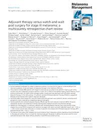 pdf adjuvant therapy versus watch and wait post surgery for