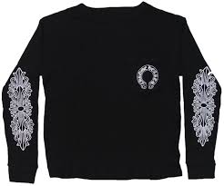 Chrome Hearts Thermal T Shirt Horseshoe Floral Cross Chrome Hertz Men Long Thermal T Shirt