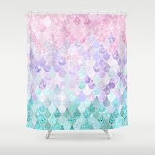We offer shower curtains that include mermaids on land and in typical underwater environments. Mermaid Pastel Shower Curtain By Megan Morris Society6