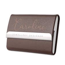 Find professionally designed engraved business cards holders templates & designs created by vistaprint uk. Engraved Business Card Holder Personalised Leather Business Card Case Stainless Steel Card Holder Keep Business Cards Holds Up To 20 Cards Customized Gift Brown Buy Online In Antigua And Barbuda At Antigua Desertcart Com